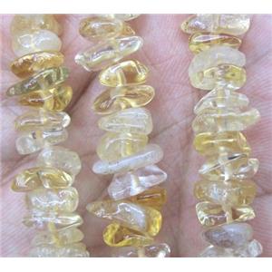 citrine chip beads, freeform, yellow, approx 8-15mm, 15.5 inches