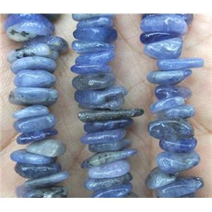 blue tourmaline beads, chip, freeform, approx 8-15mm, 15.5 inches
