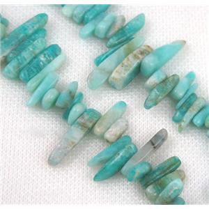 Amazonite bead, chips, freeform, approx 15-30mm, 15.5inches