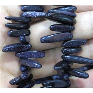 Blue SandStone beads, chips, approx 15-30mm, 15.5inches