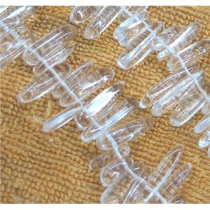 clear quartz chip beads, freeform stick, approx 12-25mm, 15.5 inches