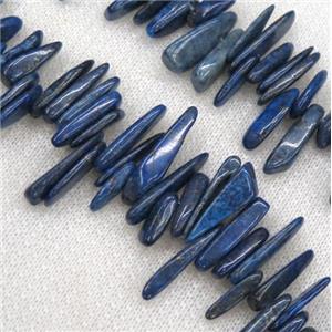 lapis lazuli beads, chip, freeform stick, approx 12-25mm, 15.5 inches