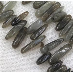 labradorite stick beads, chip, freeform, approx 13-25mm, 15.5 inches