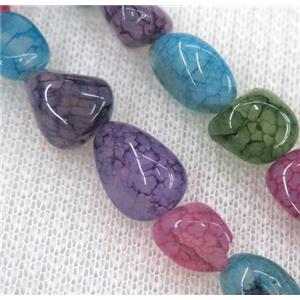 dragon veins agate bead chips, freeform, mixed color, approx 6-10mm, 15.5 inches