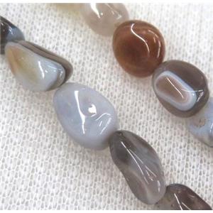 botswana agate chips beads, freeform, approx 6-10mm, 15.5 inches