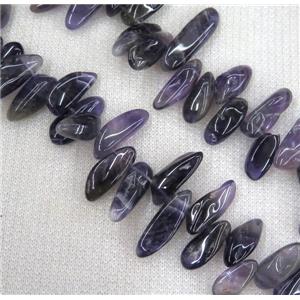 Amethyst chips bead, stick, freeform, approx 6-10mm, 15.5 inches