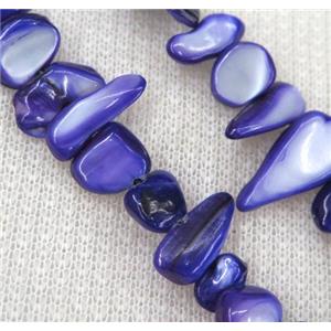 freshwater shell chip beads, freeform, purple, approx 6-15mm, 15.5 inches