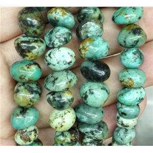 Africa turquoise chip beads, approx 8-12mm