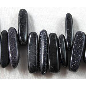 Blue SandStone beads, freeform Chip, Top-Drilled, 5mm wide,15-25mm length, 16 inch length