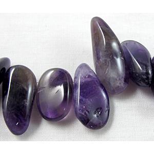 Amethyst beads, freeformDrips, Top-Drilled, 8mm wide,23mm length,16 inch length