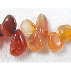 red Carnelian beads, freeform Chip, Top-Drilled, 6-10mm wide,8-12mm length, 16 inch length