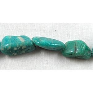 Russian Amazonite beads, chip, 10x12-17mm, 16 inch length