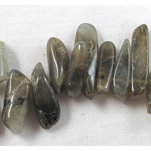labradorite beads, freeform Chips, Top-Drilled, 3-5mm wide, 10-20mm length, 16 inch length