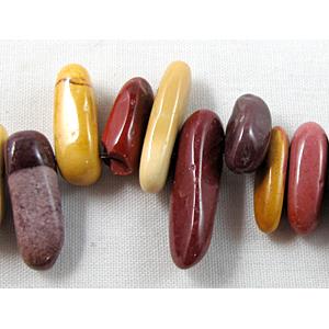 Mookaite Beads, freeform Chips, Top-Drilled, 4mm wide, 12-20mm length, 16 inch length
