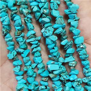 turquoise chips bead, freeform, approx 3-6mm, 32 inchlength