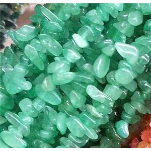 green Aventurine chips bead, freeform, approx 3-6mm, 32 inchlength