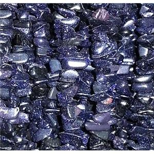 Blue SandStone chips beads, freeform, approx 3-6mm, 32 inchlength