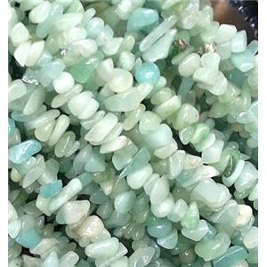 green aventurine chips bead, freeform, approx 3-6mm, 32 inchlength