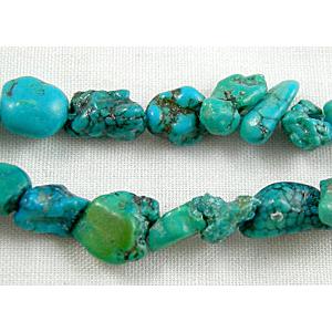 Chalky Turquoise beads Chips, 5-9mm,