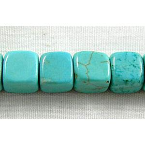 Chalky Turquoise beads, Cube, 6.5x6.5x6mm,64pcs per st