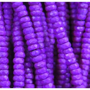 purple Turquoise beads, faceted rondelle, synthetical, approx 2x4mm, 15.5 inches