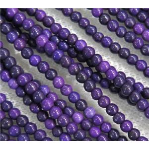 purple synthetic Turquoise beads, round, 6mm dia, approx 63pcs per st