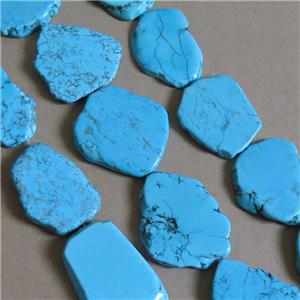 blue magnesite Turquoise slice beads, freeform, approx 30-45mm