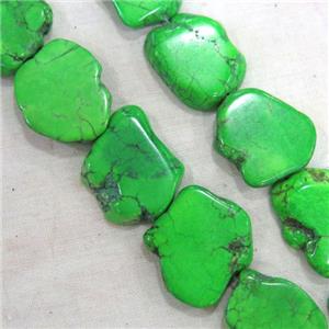 green turquoise slice beads, freeform, approx 15-30mm