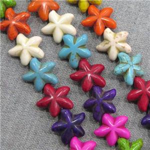 synthetic Turquoise star beads, mix color, approx 20mm dia