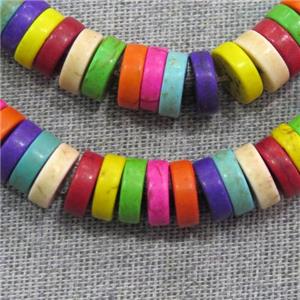 synthetic Turquoise heishi spacer beads, mix color, approx 3x5mm