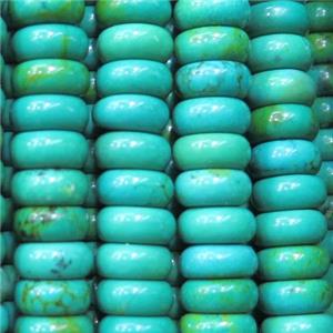 blue Turquoise bead, heshi, stabilized, approx 6x10mm