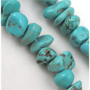 turquoise chips beads, freeform, approx 6-15mm