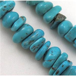turquoise chips bead, freeform, approx 6-15mm