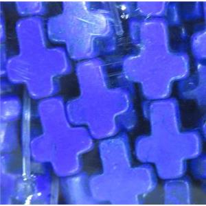 royalblue synthetic Turquoise cross beads, approx 8x10mm, 15.5 inches