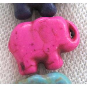 hotpink synthetic Turquoise elephant beads, approx 15x20mm