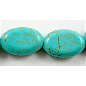 green Chalky Turquoise beads, Flat Oval, 8x12mm,33pcs per st