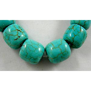 Chalky Turquoise barrel beads, 8x7.5mm, 52pcs per st
