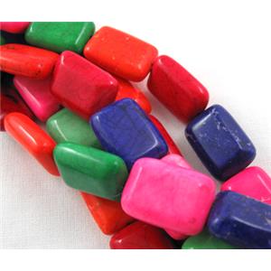 Chalky Turquoise beads, Stabilized, mixed color, 13x18mm, 22pcs per st