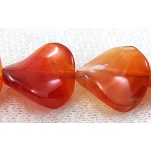 Natural Twist Coin red Agate beads, 16mm dia, 25pcs per st