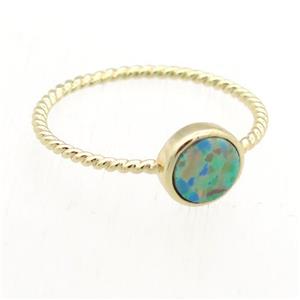 circle Fire Opal Rings, copper, gold plated, approx 7mm, 18mm dia