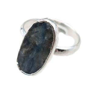 Kyanite Rings, silver plated, approx 10-20mm, 20mm dia