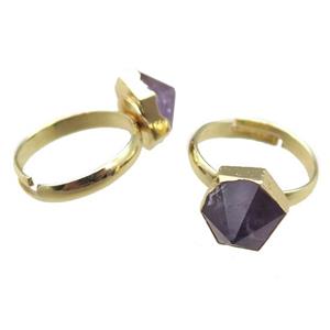 Amethyst Rings, gold plated, approx 12mm, 20mm dia
