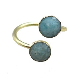 Amazonite Rings, circle, gold plated, approx 8mm, 20mm dia