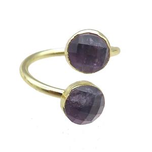 Amethyst Rings, circle, gold plated, approx 8mm, 20mm dia
