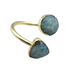 Amazonite Rings, gold plated, approx 8mm, 20mm dia