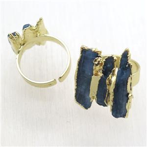 blue Kyanite Ring, gold plated, approx 20-30mm
