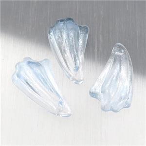 lt.blue crystal glass petal beads, approx 11-20mm