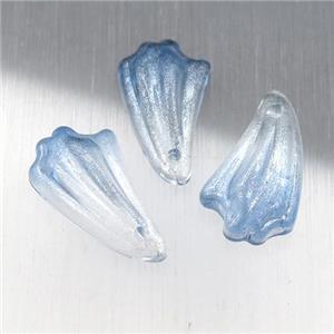 blue crystal glass petal beads, approx 11-20mm