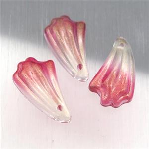 red crystal glass petal beads, approx 11-20mm