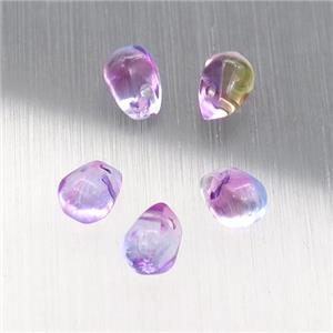 purple crystal glass teardrop beads, approx 4.5-6mm